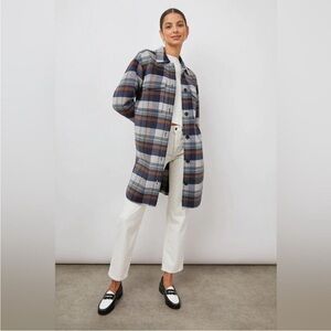Rails Jaro Long Plaid Wool Blend Shacket Shirt Jacket